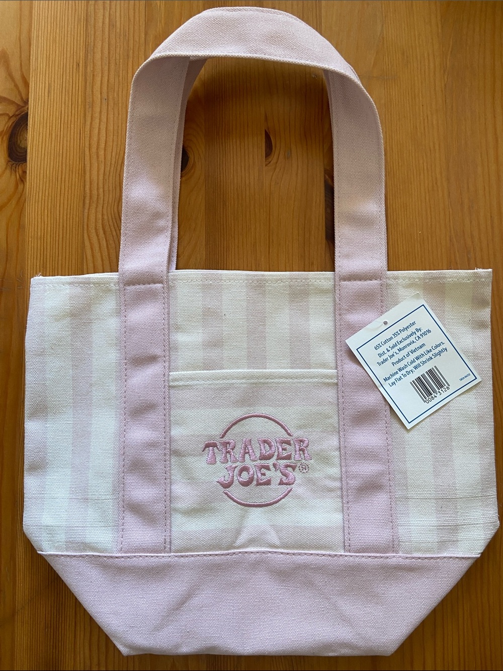 Trader Joe’s Striped Mini Canvas Tote Bag